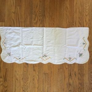 Antique Hand Embroidered Dresser/Table Cloth
